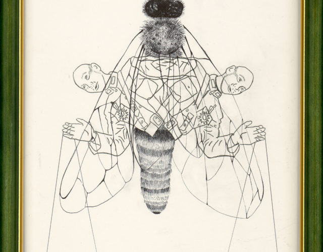 高雅婷，標本B4，2014，原子筆、複寫墨水、紙 、框，30.5x 23 cm