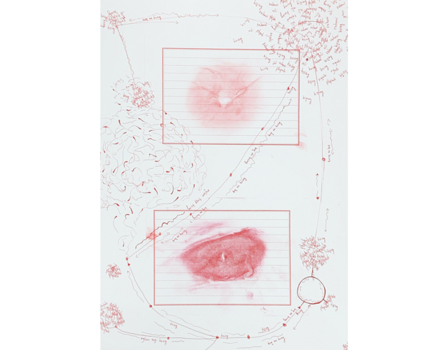 Pswagi Temahahoi 樂譜系列 I Pswagi Temahahoi Sound Script I，2022，複合媒材 Mixed media，39 x 54 cm