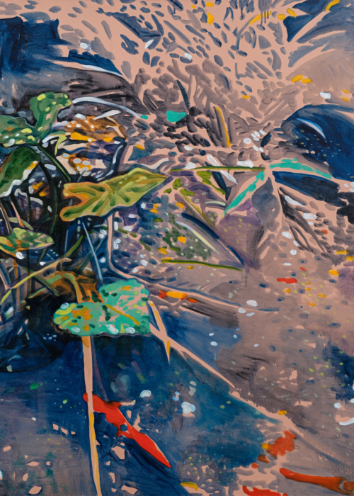 Kao Ya-Ting, Koi fish ,2023, Oil on canvas, 150 x 200 cm
